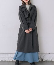 RETRO GIRL | 共ベルト付パイピングコート(トレンチコート)