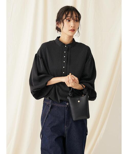 CRAFT STANDARD BOUTIQUE（クラフトスタンダードブティック）の「ピコフリルドットブラウス（シャツ/ブラウス・レディース・ブラック/ホワイト/ベージュ・FREE）」の5枚目の写真