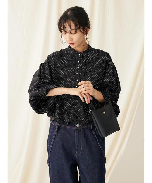 CRAFT STANDARD BOUTIQUE（クラフトスタンダードブティック）の「ピコフリルドットブラウス（シャツ/ブラウス・レディース・ブラック/ホワイト/ベージュ・FREE）」の8枚目の写真