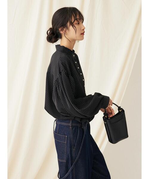 CRAFT STANDARD BOUTIQUE（クラフトスタンダードブティック）の「ピコフリルドットブラウス（シャツ/ブラウス・レディース・ブラック/ホワイト/ベージュ・FREE）」の9枚目の写真