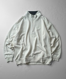 ビッグシルエット ベーシック ハーフジッププルオーバースウェット カットソー ユニセックス【Confirm】