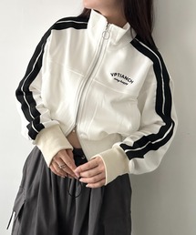 ラインショート丈トラックジャケット