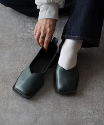 Riberry | スクエアトゥ ローヒールパンプス(パンプス)