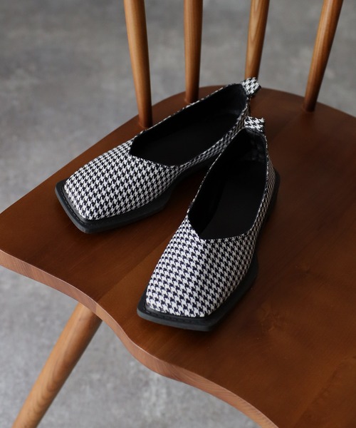 Riberry（リベリー）の「スクエアトゥ ローヒールパンプス（パンプス・レディース・ゼブラ/ホワイト/チェック/ダークグリーン/ブラック・LARGE/MEDIUM）」の8枚目の写真