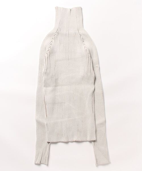 STYLEBLOCK(スタイルブロック)の「プレーティングリブニットシームレスタートルネックプルオーバー(ニット/セーター・レディース・ホワイト系その他/テラコッタ/グレイッシュベージュ/グリーン・M)」の5枚目の写真