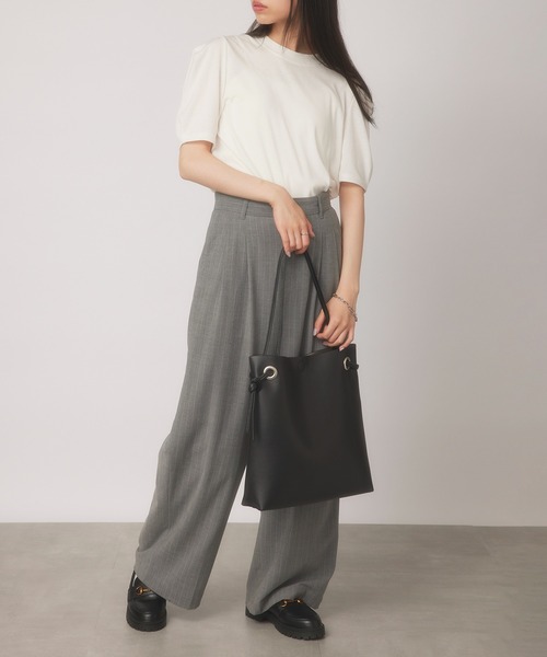 MIAN (ミアン)の「【MIAN】A4対応サイズ ムスビモチーフトートバッグ 1231-623-1 ※(トートバッグ・レディース・シルバー/サックスブルー/ブラック/グレイッシュベージュ・FREE)」の12枚目の写真