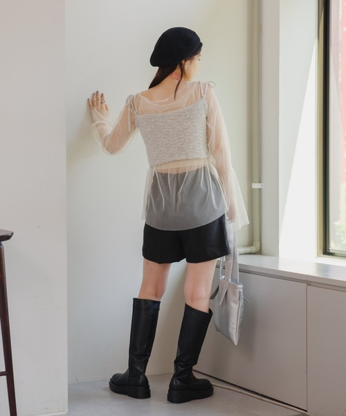 Kastane（カスタネ）の「ツイルタックショートパンツ（その他パンツ・レディース・グレー/ブラウン/ブラック・FREE）」の4枚目の写真