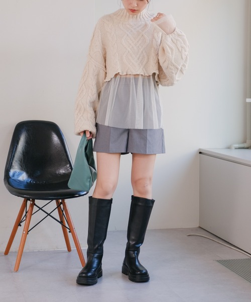 Kastane（カスタネ）の「ツイルタックショートパンツ（その他パンツ・レディース・グレー/ブラウン/ブラック・FREE）」の11枚目の写真