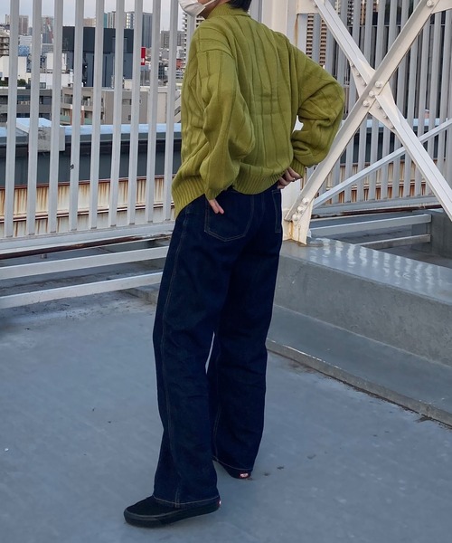 PICSAS（ピクサス）の「【PICSAS】ストライプラインハーフジップポロニット（ニット/セーター・メンズ・ブラック/グリーン/ライトグレー/ベージュ・L/M）」の10枚目の写真