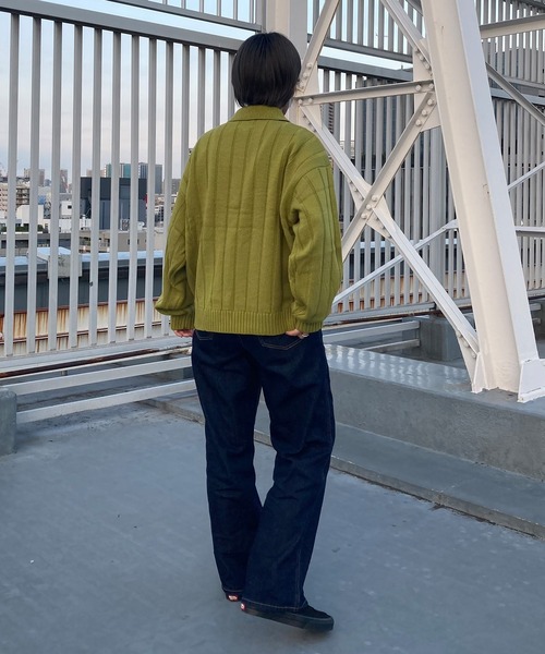 PICSAS（ピクサス）の「【PICSAS】ストライプラインハーフジップポロニット（ニット/セーター・メンズ・ブラック/グリーン/ライトグレー/ベージュ・L/M）」の11枚目の写真