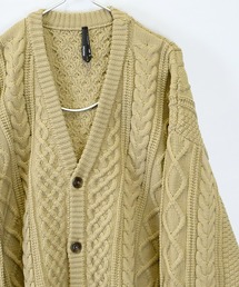 おしゃれスタ（オシャレスタ）の「アラン編みニットルーズバルーンスリーブVネックカーディガン【IR】（カーディガン/ボレロ・メンズ）」