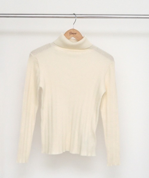 flower(フラワー)の「ノーブルタートルニット(ニット/セーター・レディース・アイボリー/グレー・FREE)」の1枚目の写真