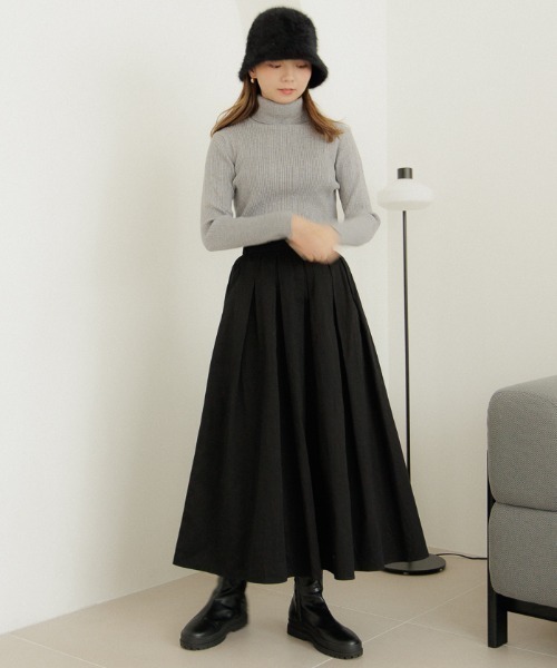 flower(フラワー)の「ノーブルタートルニット(ニット/セーター・レディース・アイボリー/グレー・FREE)」の6枚目の写真