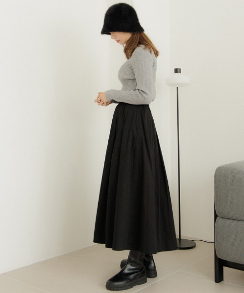 flower(フラワー)の「ノーブルタートルニット(ニット/セーター・レディース・アイボリー/グレー・FREE)」の9枚目の写真