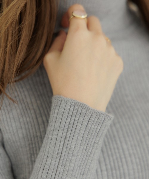flower(フラワー)の「ノーブルタートルニット(ニット/セーター・レディース・アイボリー/グレー・FREE)」の15枚目の写真