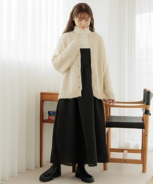 flower(フラワー)の「ノーブルタートルニット(ニット/セーター・レディース・アイボリー/グレー・FREE)」の17枚目の写真