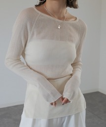 Reurie' | side slit sheer top / サイドスリットシアートップ(ニット/セーター)