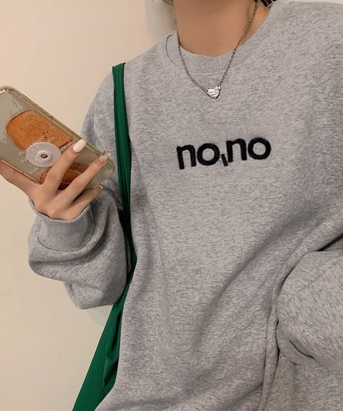 Chaco closet（チャコ クローゼット）の「レタリングロゴ デザインスウェットプルオーバー（スウェット・レディース・グリーン系1/グレー系2/ネイビー系2/ブラック系1/グレー系1・FREE）」の14枚目の写真