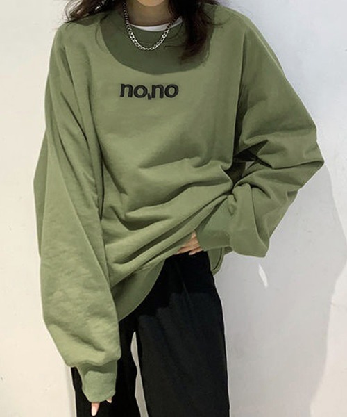 Chaco closet（チャコ クローゼット）の「レタリングロゴ デザインスウェットプルオーバー（スウェット・レディース・グリーン系1/グレー系2/ネイビー系2/ブラック系1/グレー系1・FREE）」の7枚目の写真