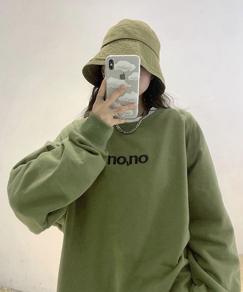 Chaco closet（チャコ クローゼット）の「レタリングロゴ デザインスウェットプルオーバー（スウェット・レディース・グリーン系1/グレー系2/ネイビー系2/ブラック系1/グレー系1・FREE）」の9枚目の写真