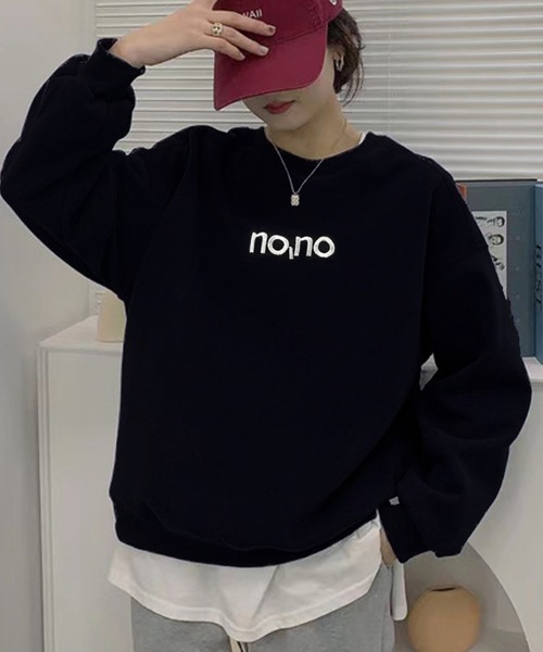 Chaco closet（チャコ クローゼット）の「レタリングロゴ デザインスウェットプルオーバー（スウェット・レディース・グリーン系1/グレー系2/ネイビー系2/ブラック系1/グレー系1・FREE）」の12枚目の写真