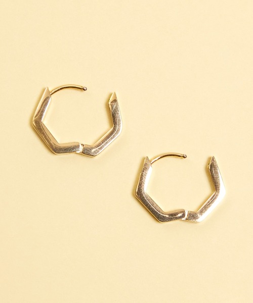 BUTTON&CUFFLINKS(ボタンアンドカフリンクス)の「BUTTON&CUFFLINKS ボタンアンドカフリンクス:ステンレス 六角ピアス 16mm(ピアス(両耳用)・レディース・ブラック/ゴールド/シルバー・FREE)」の13枚目の写真