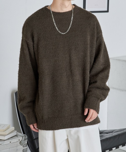 シャギークルーネック ルーズニット crewre online shop / シャギークルーネックルーズニット