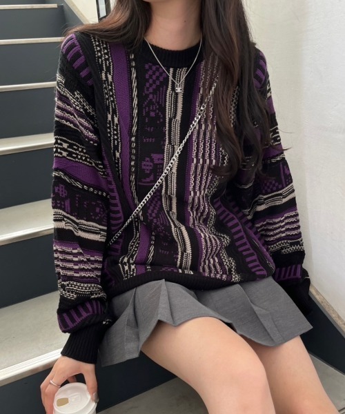 nemne store（ネンネストア）の「【低身長サイズあり】クージー風ニットプルオーバー（ニット/セーター・レディース・ネイビー系/アイボリー系/ブラック系/カーキ系・MEDIUM/SMALL）」の12枚目の写真