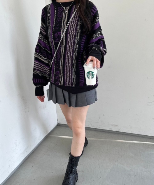 nemne store（ネンネストア）の「【低身長サイズあり】クージー風ニットプルオーバー（ニット/セーター・レディース・ネイビー系/アイボリー系/ブラック系/カーキ系・MEDIUM/SMALL）」の16枚目の写真