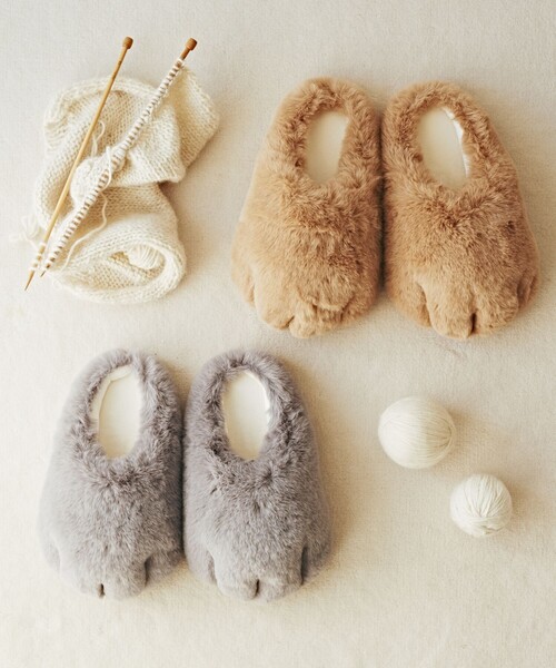 Afternoon Tea（アフタヌーンティー）の「ルームシューズ/Cat's NapTime（ルームシューズ/スリッパ・レディース・ブラウン/グレー・ONE SIZE）」の3枚目の写真