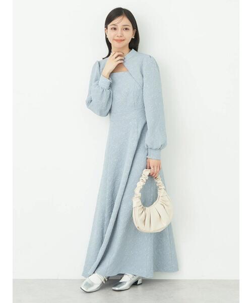 earth music&ecology（アースミュージックアンドエコロジー）の「SET2点ジャガードボレロ+ワンピース（ワンピース・レディース・グレイッシュブルー/その他8/ブラック・FREE）」の5枚目の写真