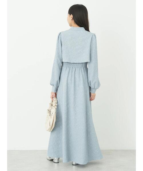 earth music&ecology（アースミュージックアンドエコロジー）の「SET2点ジャガードボレロ+ワンピース（ワンピース・レディース・グレイッシュブルー/その他8/ブラック・FREE）」の7枚目の写真