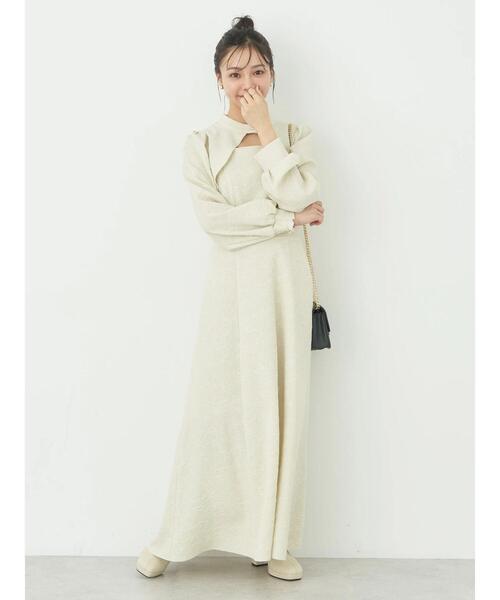 earth music&ecology（アースミュージックアンドエコロジー）の「SET2点ジャガードボレロ+ワンピース（ワンピース・レディース・グレイッシュブルー/その他8/ブラック・FREE）」の13枚目の写真