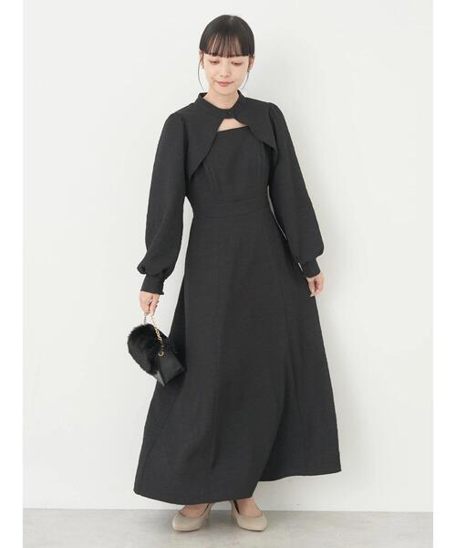 earth music&ecology（アースミュージックアンドエコロジー）の「SET2点ジャガードボレロ+ワンピース（ワンピース・レディース・グレイッシュブルー/その他8/ブラック・FREE）」の18枚目の写真