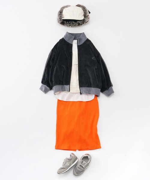 CIAOPANIC TYPY（チャオパニックティピー）の「【KIDS】サイドラインベロアトラックジャケット（ブルゾン・キッズ・グリーン/ブラック/ネイビー・L/XL/XXL/M/S）」の14枚目の写真