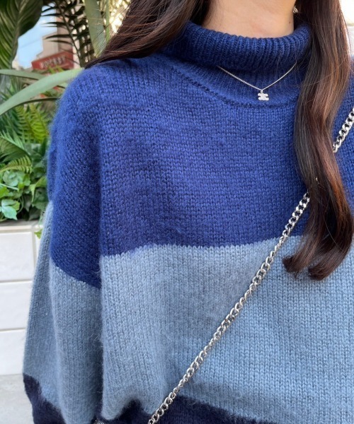 nemne store(ネンネストア)の「【低身長サイズあり】モヘアライクボーダーニット(ニット/セーター・レディース・ブラック系/グレー系/ベージュ系/ネイビー系・SMALL/MEDIUM)」の19枚目の写真