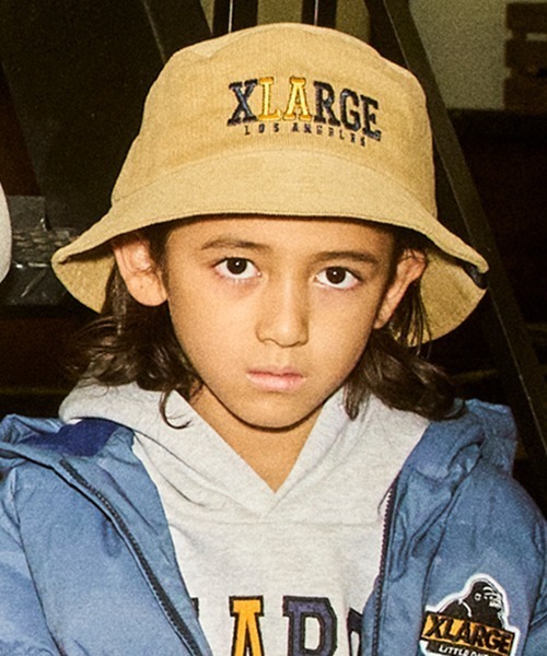XLARGE KIDS（エクストララージキッズ）の「コールテンバケットハット（ハット・キッズ・ブラック/ベージュ/グレー・M(48-52cm)/L(52-56cm)）」の3枚目の写真