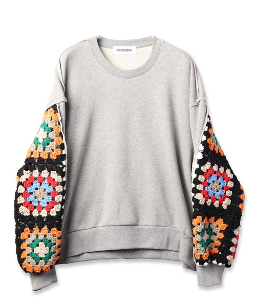 DISCOVERED（ディスカバード）の「CROCHET SLEEVE SWEAT（スウェット