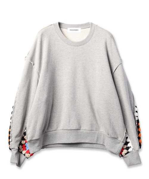 DISCOVERED（ディスカバード）の「CROCHET SLEEVE SWEAT（スウェット