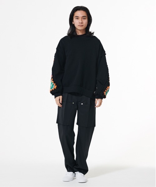 DISCOVERED（ディスカバード）の「CROCHET SLEEVE SWEAT（スウェット・メンズ・グレー/ブラック/ホワイト・3/1）」の20枚目の写真