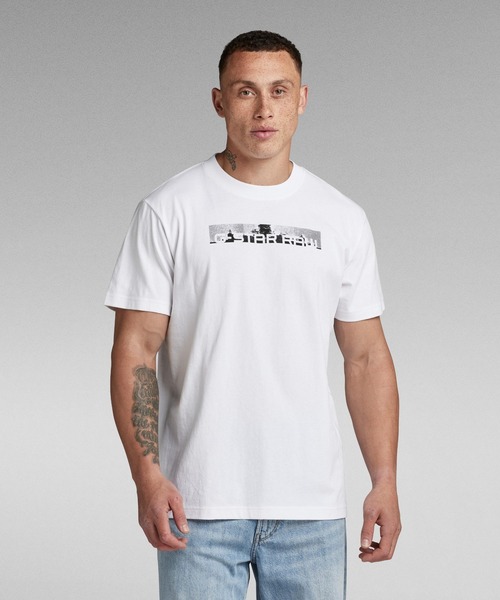 G-STAR（ジースター）の「FLIGHT DECK BACK GRAPHIC LOOSE T-SHIRT/グラフィックロゴT/バックプリント（Tシャツ/カットソー・メンズ・ダークブラック/ホワイト/ブルー系その他・X-LARGE/SMALL/MEDIUM/LARGE/X-SMALL）」の12枚目の写真