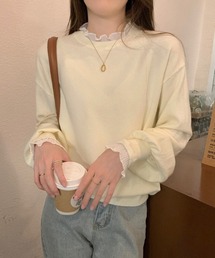 レースフリルニット ランタンスリーブ フリル ニット