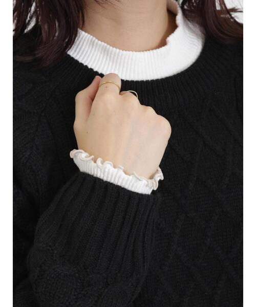 Samansa Mos2(サマンサ モスモス)の「テレコリブハイネックカットソー(Tシャツ/カットソー・レディース・グリーン/オフホワイト/ブラック/ブルー・F)」の10枚目の写真