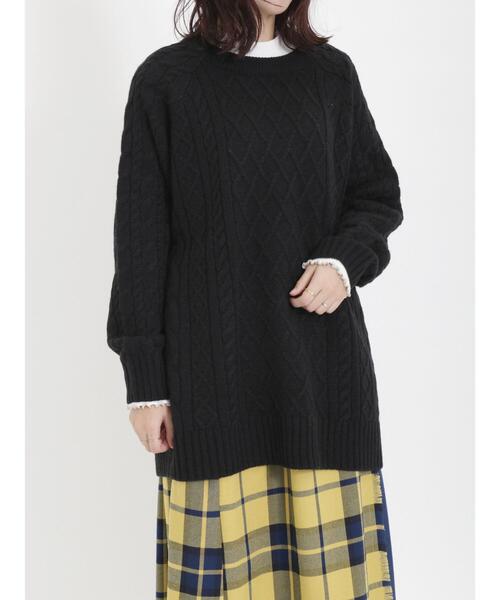 Samansa Mos2(サマンサ モスモス)の「テレコリブハイネックカットソー(Tシャツ/カットソー・レディース・グリーン/オフホワイト/ブラック/ブルー・F)」の11枚目の写真