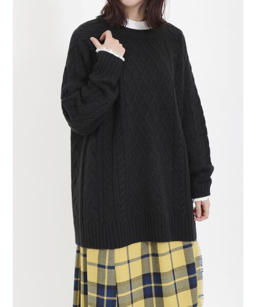 Samansa Mos2(サマンサ モスモス)の「テレコリブハイネックカットソー(Tシャツ/カットソー・レディース・グリーン/オフホワイト/ブラック/ブルー・F)」の12枚目の写真