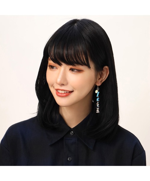 RADIO EVA(ラヂオエヴァ)の「RADIO EVA 884 Pebble & Metal Chip's Pierce (VIVIFY)(ピアス(片耳用)・レディース・ピンク/レッド/ネイビー/パープル/ホワイト・FREE)」の6枚目の写真