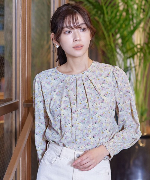 【洗える】2WAY花柄ブラウス（シャツ/ブラウス）｜Tiaclasse（ティアクラッセ）