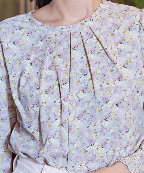 【洗える】2WAY花柄ブラウス（シャツ/ブラウス）｜Tiaclasse（ティアクラッセ）