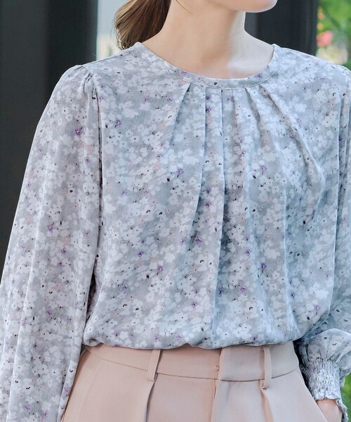 【洗える】2WAY花柄ブラウス（シャツ/ブラウス）｜Tiaclasse（ティアクラッセ）