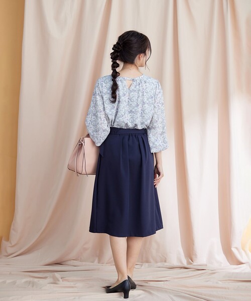 【洗える】2WAY花柄ブラウス（シャツ/ブラウス）｜Tiaclasse（ティアクラッセ）